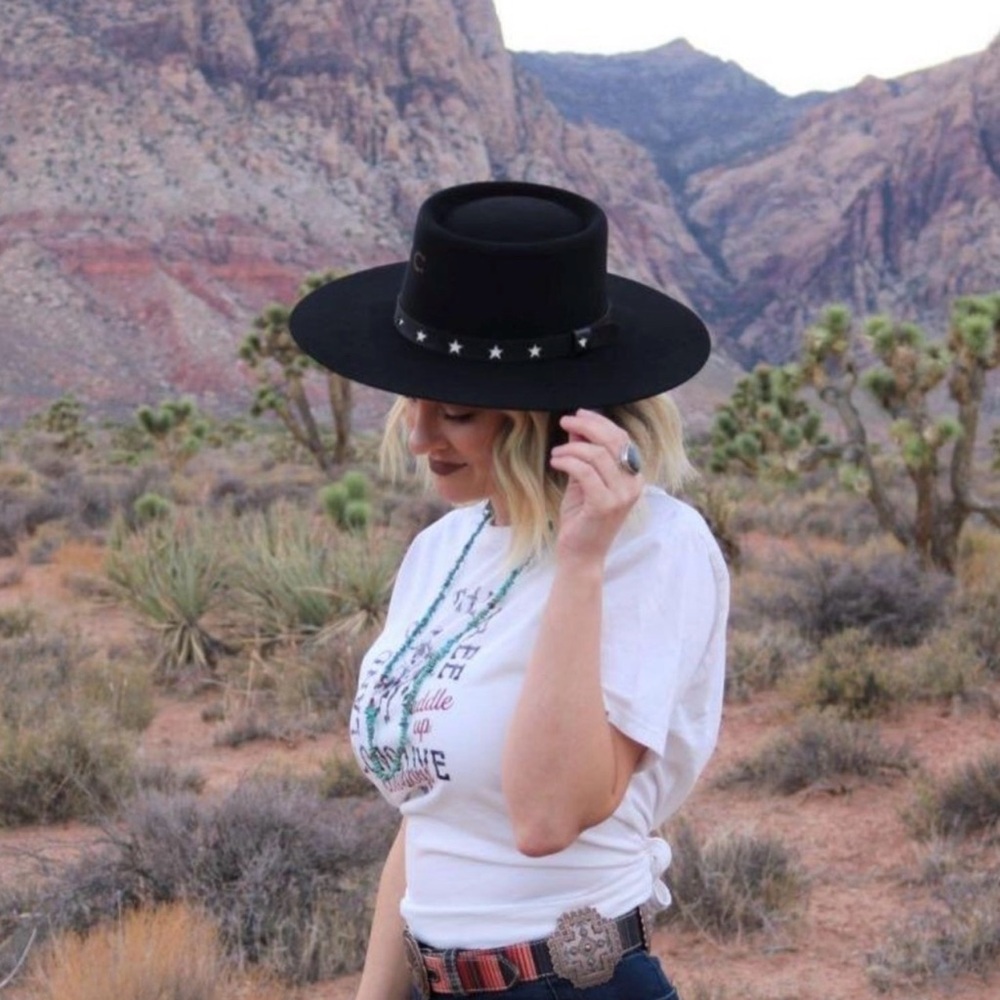 Charlie 1 Horse Black Gambler Hat - Cosmic Cowgirl